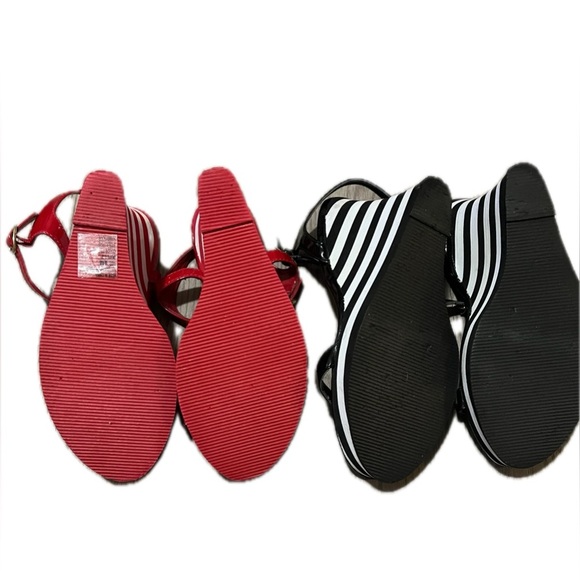 Bakers Stylish Red and Black Wedge Sandals, Size 8M - Picture 12 of 15